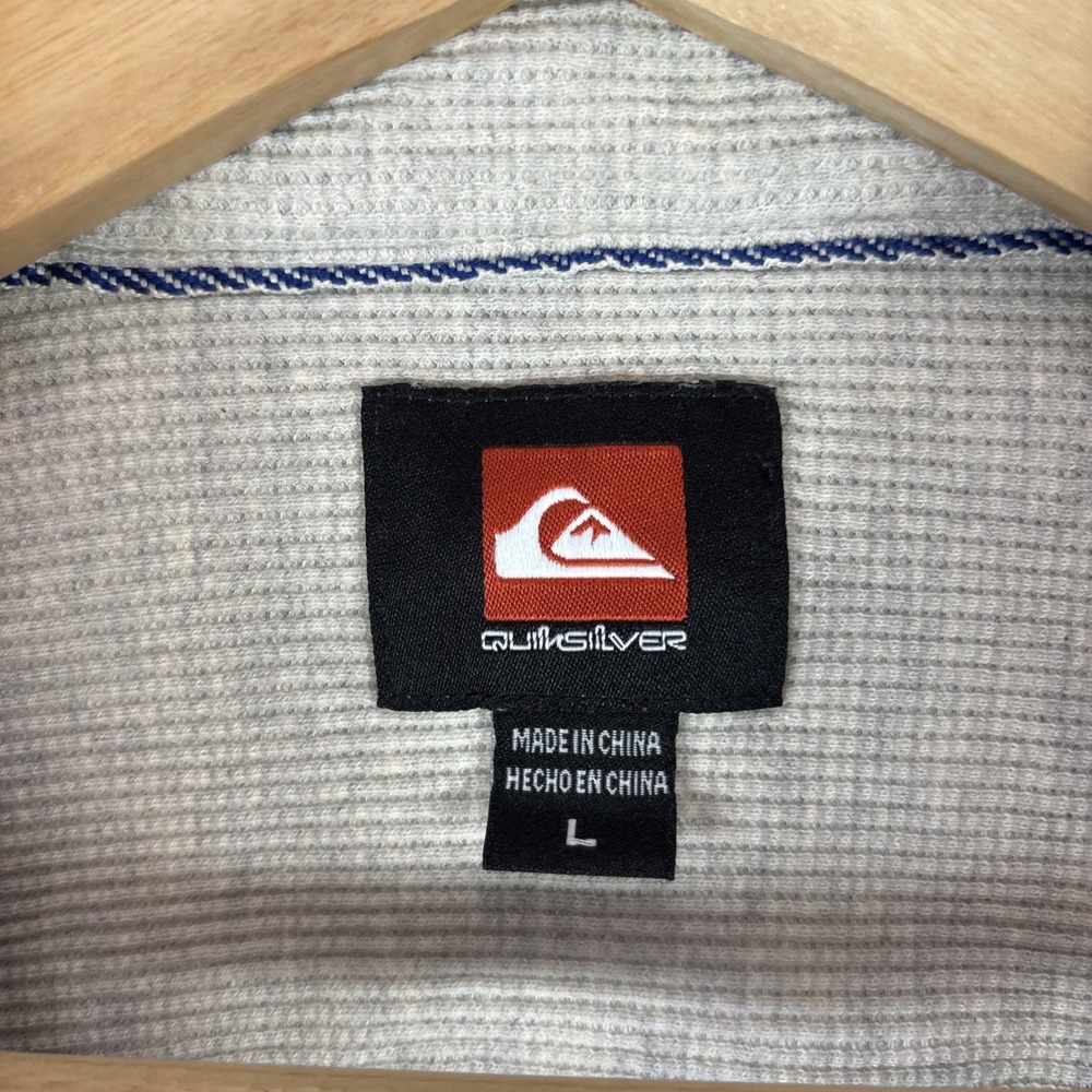 Quicksilver Flannel Shacket Large Striped Quilt Lined Button Up‎ y2K - Picture 3 of 9